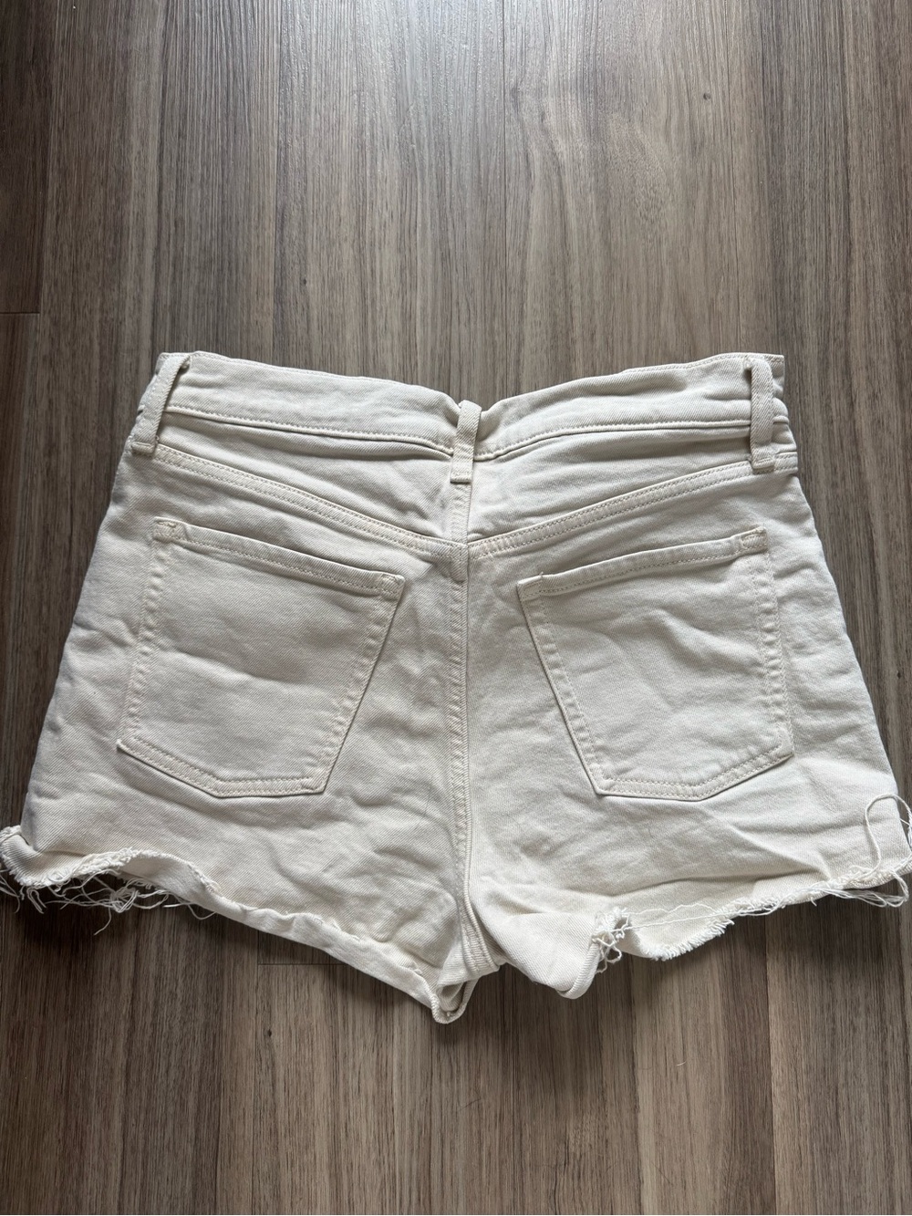 Women’s High-Rise Cream Denim Shorts